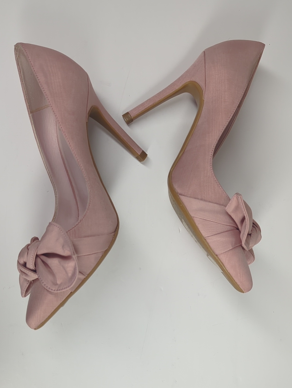 Ted Baker Hyana Pink Bow Pointed-Toe High Heels Canvas 37 - Picture 8 of 10
